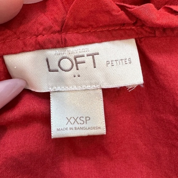 LOFT Petite Orange 3/4 Button Up Top (XXS) - Picture 6 of 7